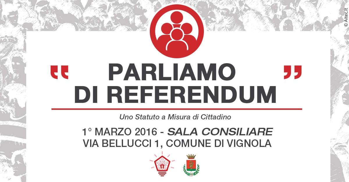 Partecipattiva - parliamo di referendum - secondo incontro pubblico della città di Vignola